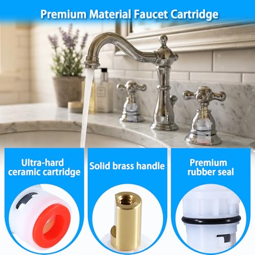 ZephyrJazz Ceramic Stem Disc Faucet Cartridge Replacement Bathroom Tap (1 Pair Hot & Cold) for Pfister 9608020 48/143/149 Series Valve Cartridge 9608060 Hot Valve Cartridge - Image 3
