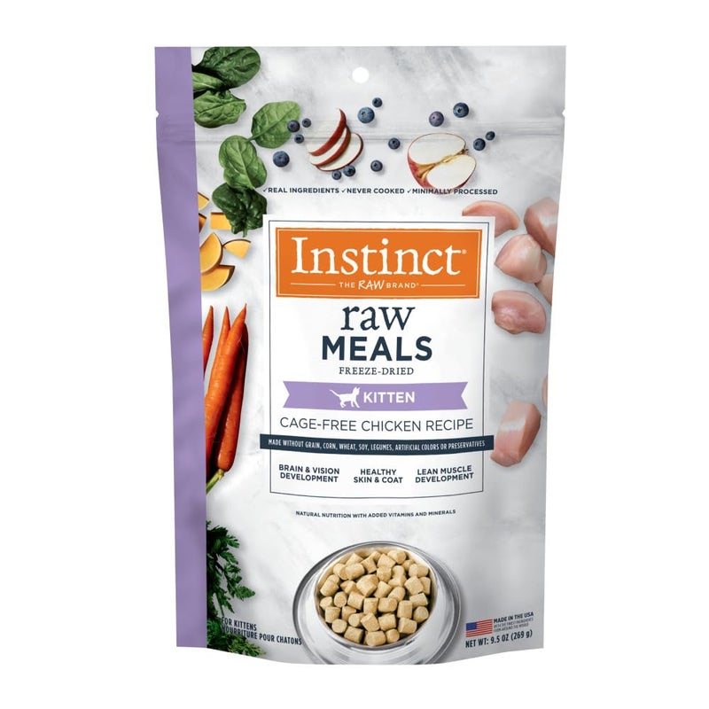 Instinct Raw Meals Freeze-Dried Kitten Chicken Cat Food, 9.5 oz. Bag - Image 1