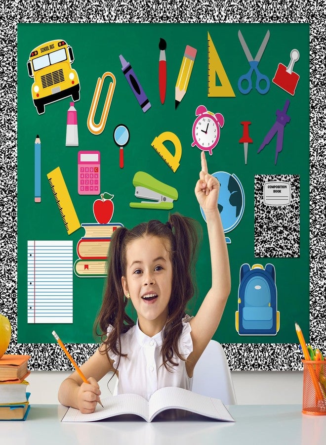 Mooliwe 54 Pcs Composition Notebook Bulletin Board Decorations Set Composition Notebook Classroom Decor Colorful Bulletin Board Cutouts Paper for School Classrooms Party Wall Door Decor - Image 5