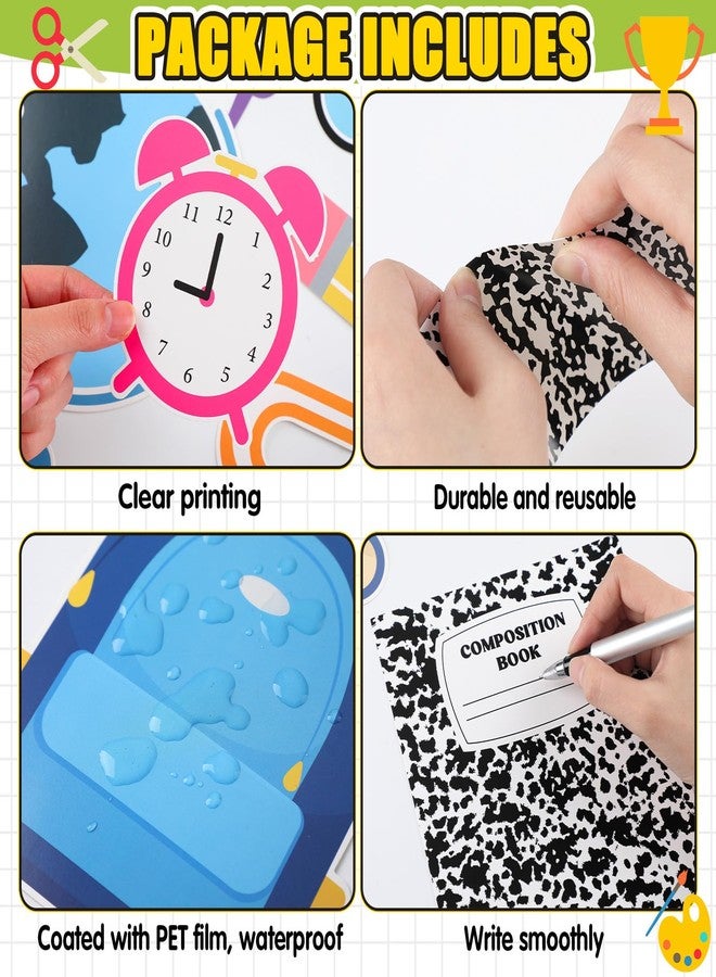 Mooliwe 54 Pcs Composition Notebook Bulletin Board Decorations Set Composition Notebook Classroom Decor Colorful Bulletin Board Cutouts Paper for School Classrooms Party Wall Door Decor - Image 3