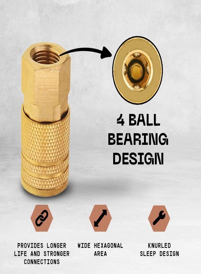 Silginnes Female Air couplers -1/4-Inch NPT Thread Quick Connect Air Coupler Plug Kit - 10-Pack, Air Tools Fittings Set, Air Compressor Accessories Fittings with Brass Finish - Image 4