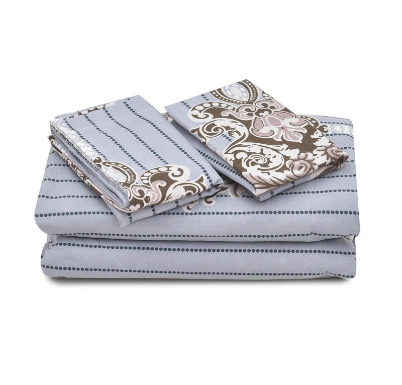 RUSTIC LINEN Super Soft Brushed Microfiber Cotton King Size Bedsheet 108X108 inches with 2 Pillow Covers - Image 2