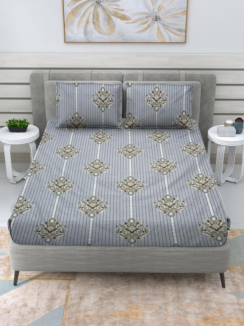 RUSTIC LINEN Super Soft Brushed Microfiber Cotton King Size Bedsheet 108X108 inches with 2 Pillow Covers - Image 1