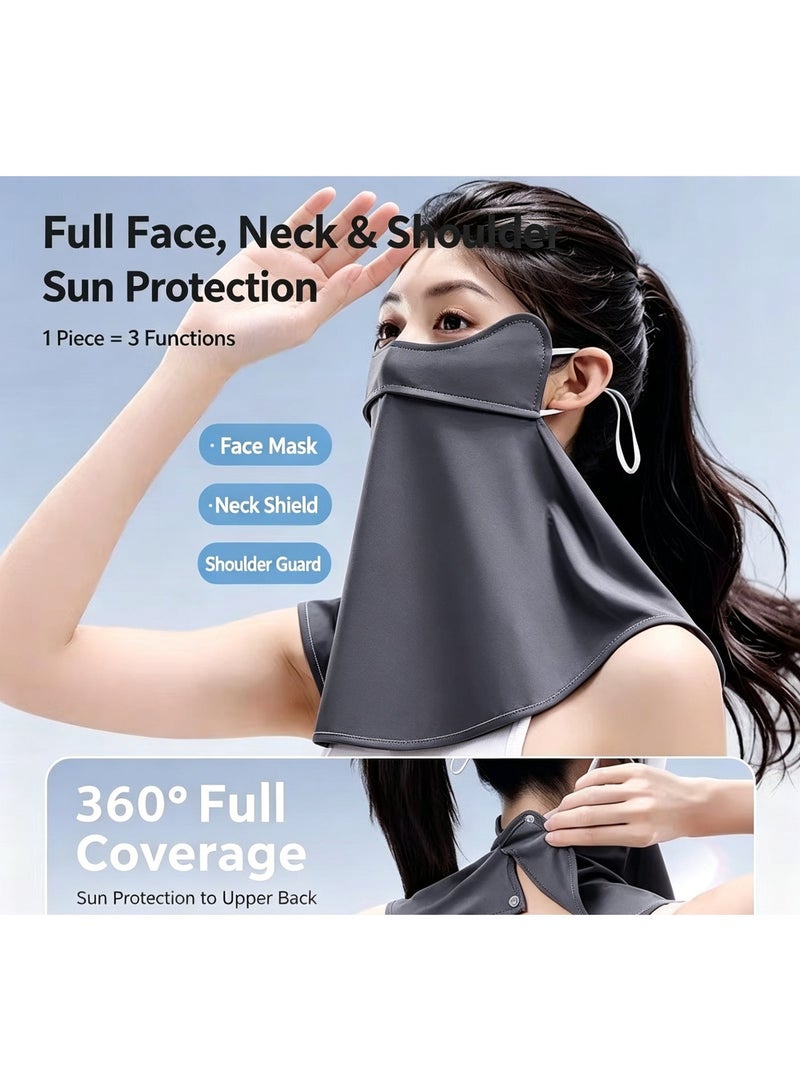 Kiffiyeh Generic Unisex Full Face and Neck Sun Protection Mask UPF 50+ Breathable Ice Silk Cooling Cover - Image 3