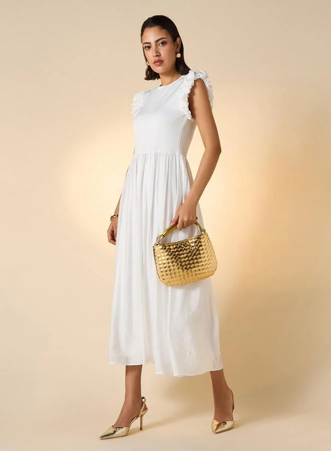 2Xtremz 2Xtremz Ruffle Detail Sleeveless Dress with Crew Neck