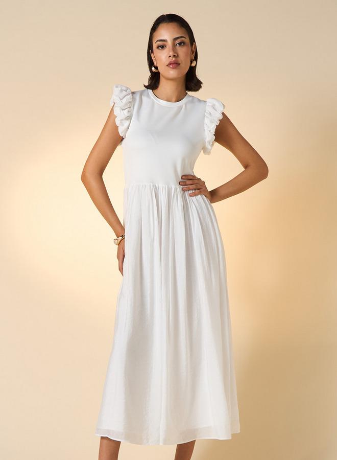 2Xtremz Ruffle Detail Sleeveless Dress with Crew Neck - Image 1