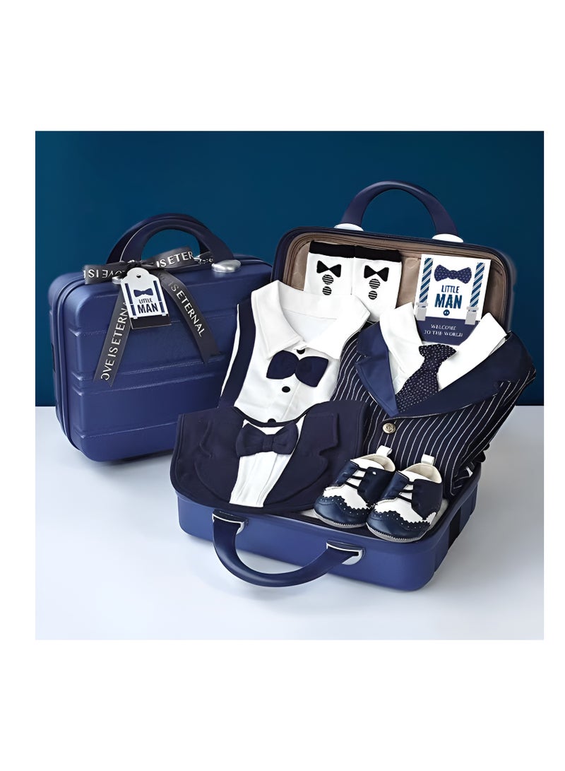 Newborn Baby Luxury Giftset for Boys in Premium Suitcase with Jumpsuits 9 in 1 - Image 1