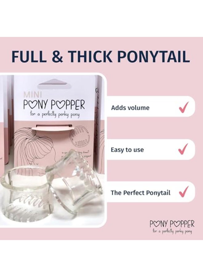 Pony Popper Mini Pony Popper Clip High Ponytail Holder for Volume Lift Versatile for All Hair Types Ponytail Tool for Thick Long Hair EasytoUse Hair Styling Accessories for Women Clear Pony Popper - Image 3