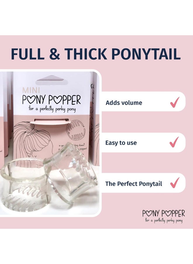 Pony Popper Mini Pony Popper Clip High Ponytail Holder for Volume Lift Versatile for All Hair Types Ponytail Tool for Thick Long Hair EasytoUse Hair Styling Accessories for Women Clear Pony Popper - Image 4