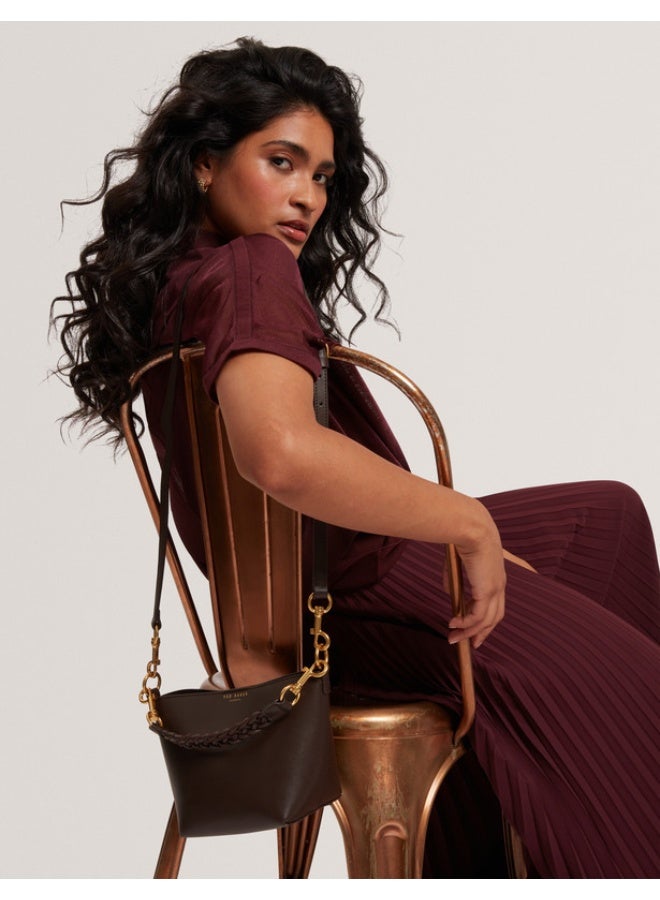 Ted Baker Weave Handle Leather Small Bucket Bag - Image 2