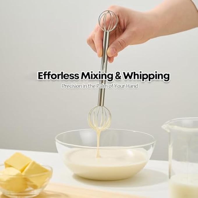 SWIUKPHE Stainless Steel DoubleEnded Mini Whisk Stick With Engraved Measurements  Ideal For Mixing Miso Paste Sauces And Small Batches Of Batter 15Ml  30Ml - Image 4