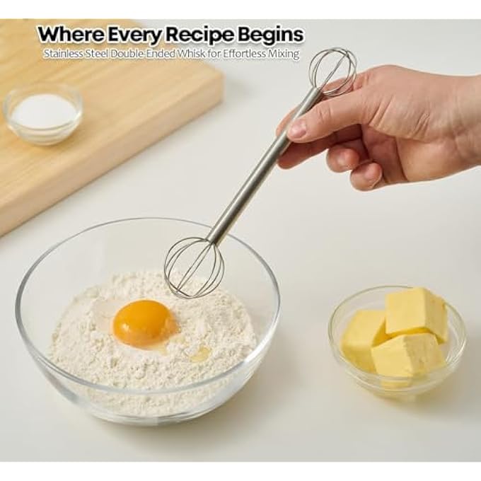 SWIUKPHE Stainless Steel DoubleEnded Mini Whisk Stick With Engraved Measurements  Ideal For Mixing Miso Paste Sauces And Small Batches Of Batter 15Ml  30Ml - Image 3