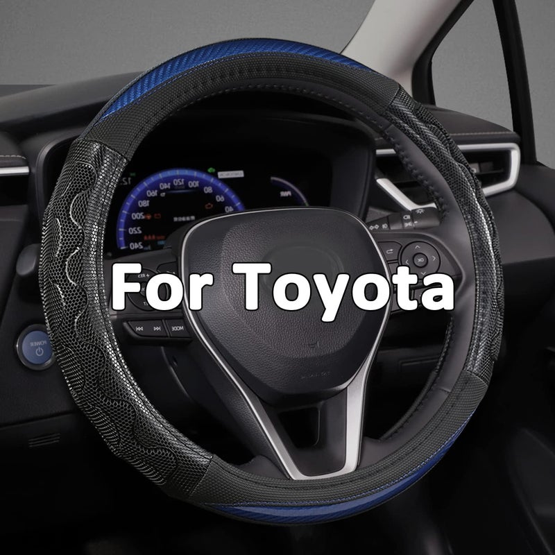 GIANT PANDA Steering Wheel Cover for Toyota Camry and Tacoma, Car Steering Wheel Cover for Toyota RAV4 and Corolla - Blue - Image 1