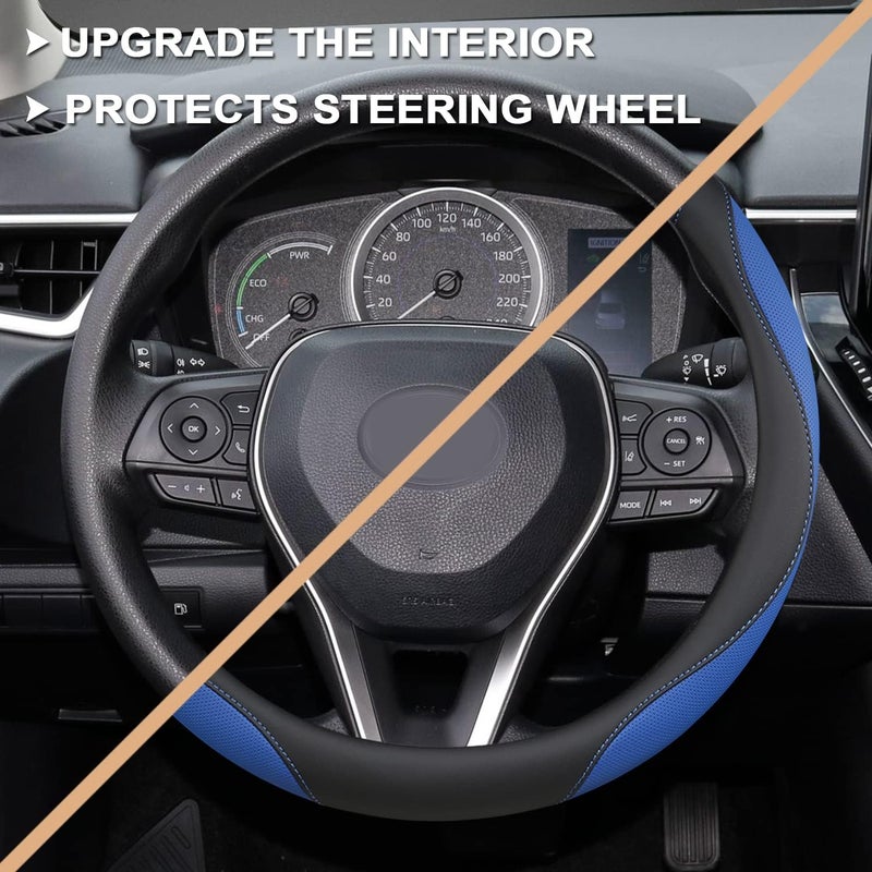 GIANT PANDA Steering Wheel Cover for Toyota Camry and Tacoma, Car Steering Wheel Cover for Toyota RAV4 and Corolla - Blue - Image 5