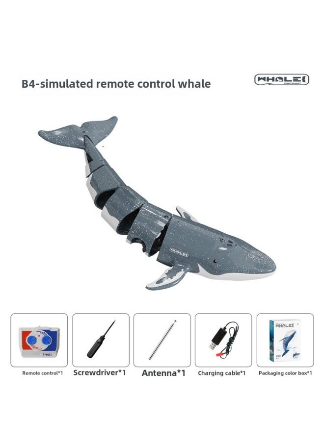 Remote Control Whale Real Electric Swimming Swing Dolphin Children Toy Remote Control Boat Boy Girl Birthday Gift-Color:Silver Whale Can Be Dived + Can Spray Water-Specifications:Three Batteries Can Be Played With For 90 Minutes And Replaced With Multiple Electric Vehicles  - Image 1