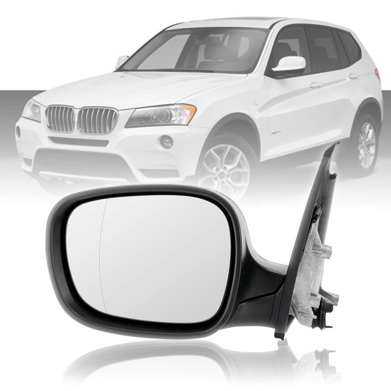 DanVard Driver Side View Mirror Assembly Compatible with BMW X3 20112014 White Left Rear View Mirror Without Camera wElectric Foldable Heated Power Glass