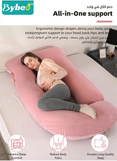 Bybeo Pregnancy Pillow with Cooling Cover, Maternity Pillows for Sleeping, U-Shaped Body Support for Back, Hips, Legs, Belly,a Must Have for Pregnant Women  - Image 3