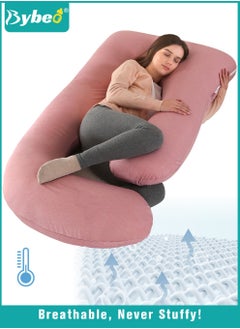 Bybeo Pregnancy Pillow with Cooling Cover, Maternity Pillows for Sleeping, U-Shaped Body Support for Back, Hips, Legs, Belly,a Must Have for Pregnant Women  - Image 1