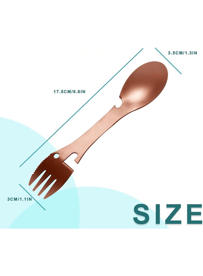MySouqEg Store - Gold Stainless Steel Spork – 3-in-1 Multi-Function Camping Utensil 1pcs 17cm*3.5cm - Image 1