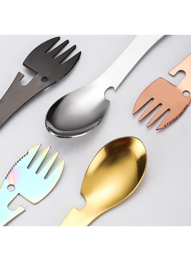 MySouqEg Store - Gold Stainless Steel Spork – 3-in-1 Multi-Function Camping Utensil 1pcs 17cm*3.5cm - Image 3