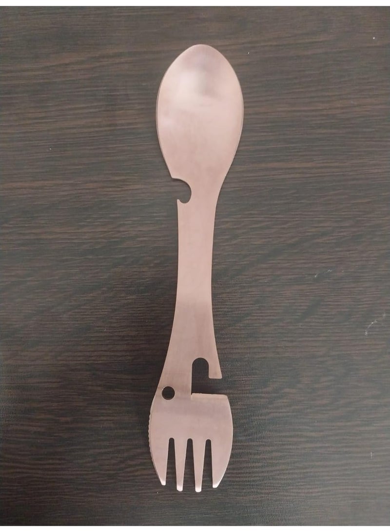 MySouqEg Store - Gold Stainless Steel Spork – 3-in-1 Multi-Function Camping Utensil 1pcs 17cm*3.5cm - Image 5