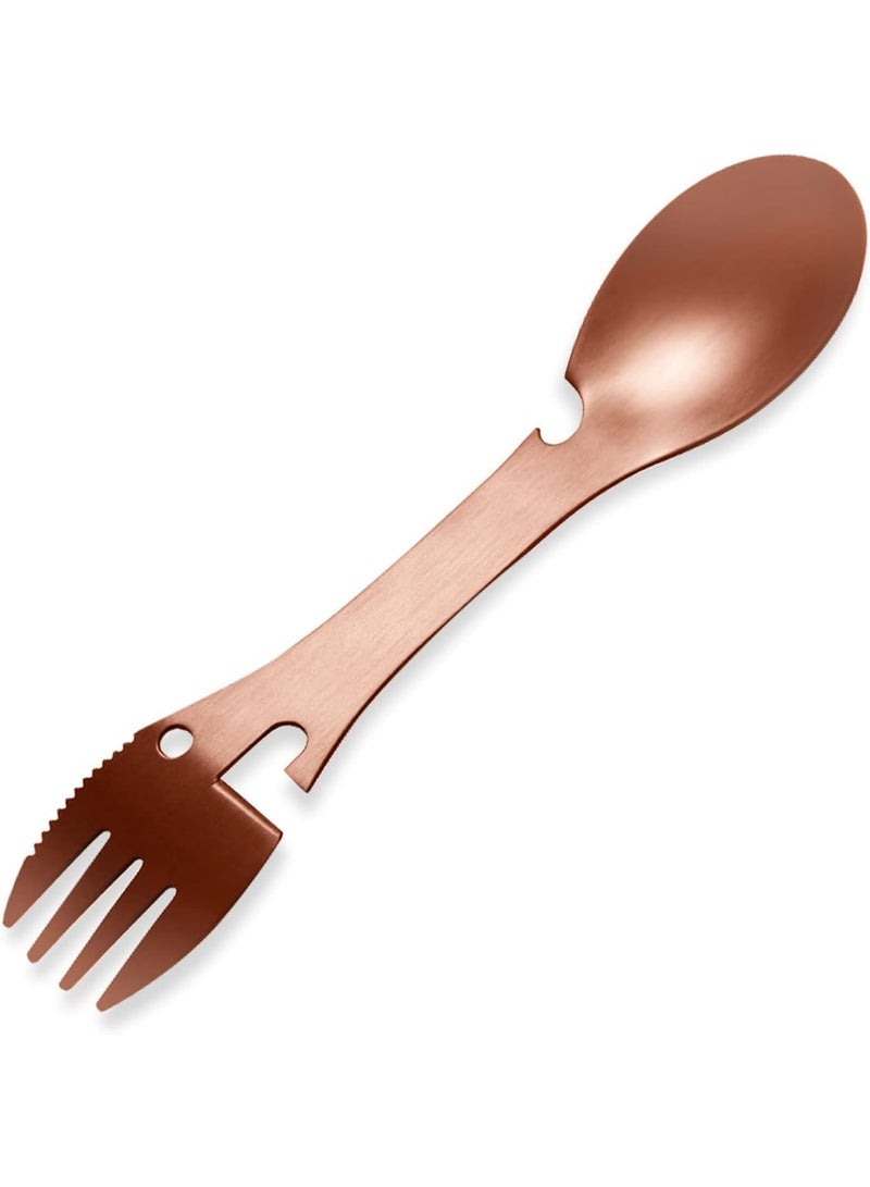 MySouqEg Store - Gold Stainless Steel Spork – 3-in-1 Multi-Function Camping Utensil 1pcs 17cm*3.5cm - Image 2