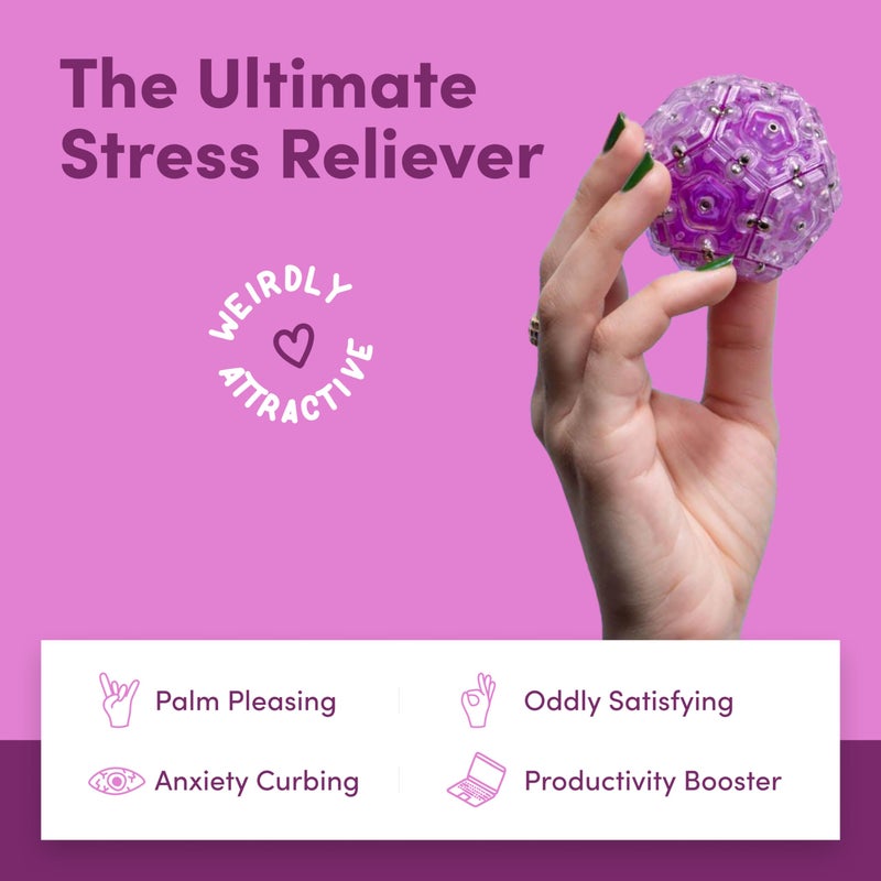 Speks Geode Sphere Magnetic Fidget Toy for Adults & Teens 14+ | Sensory Gadget for Stress Relief and Anxiety, Office Desk Toy Present, Christmas Gift, Holiday Stocking Stuffer | Quartz, 12-Piece Set - Image 3