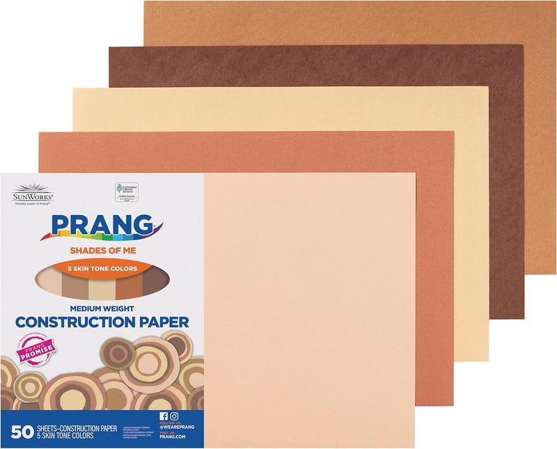 Prang (Formerly SunWorks) Shades of Me Construction Paper, 5 Assorted Skin Tone Colors, 12" x 18", 50 Sheets - Image 4