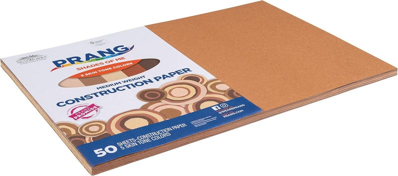 Prang (Formerly SunWorks) Shades of Me Construction Paper, 5 Assorted Skin Tone Colors, 12" x 18", 50 Sheets - Image 2