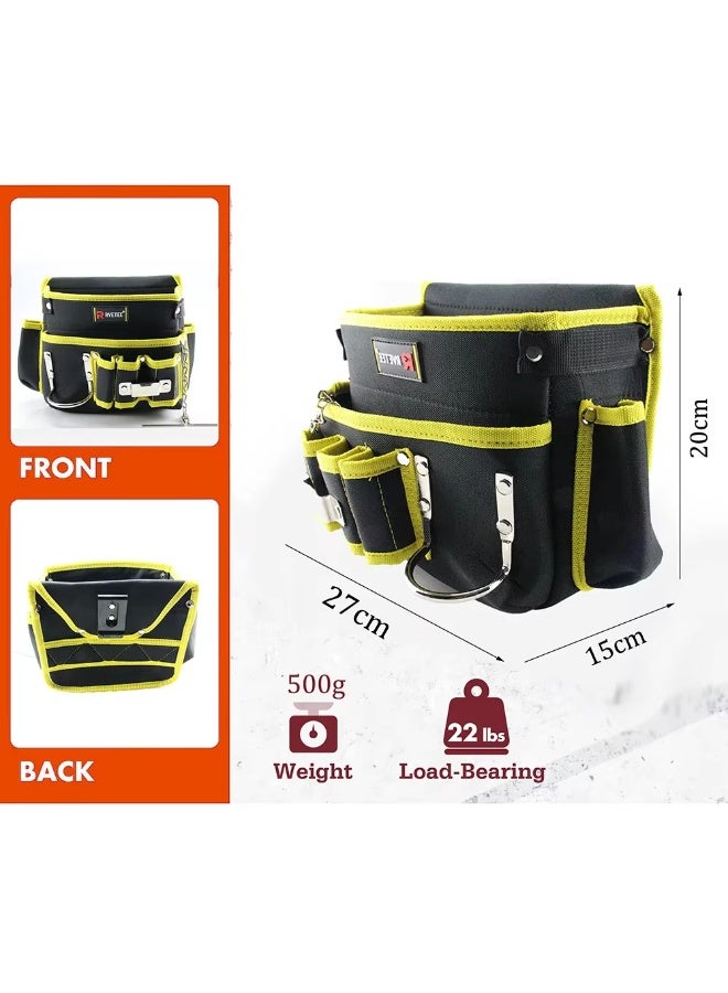 RVETEE Tool Belt Bag with Back Hook for Tool Pouch Electrician Tools Organizer - Image 5
