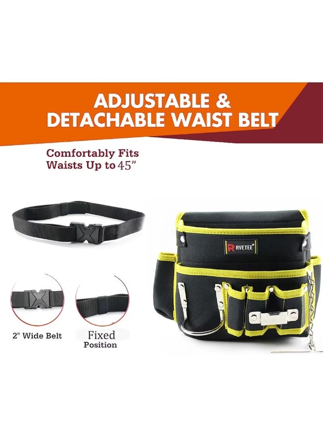 RVETEE Tool Belt Bag with Back Hook for Tool Pouch Electrician Tools Organizer - Image 2