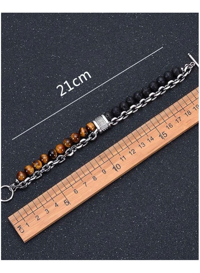 JewelryLand Bracelet For Men Made Of Beads And Stones - Image 3