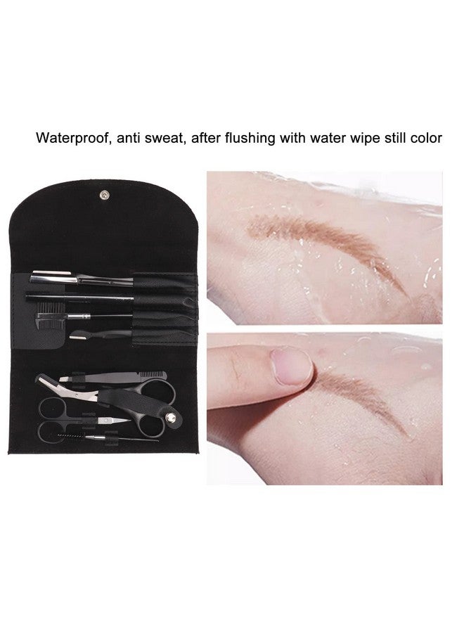 GLOGLOW Eyebrow Grooming Kit 8Pcs Black Rustproof Eyebrow Care Kit Stainless Steel Eyebrow Trimming Kit Beauty Tools For Home School Office - Image 3