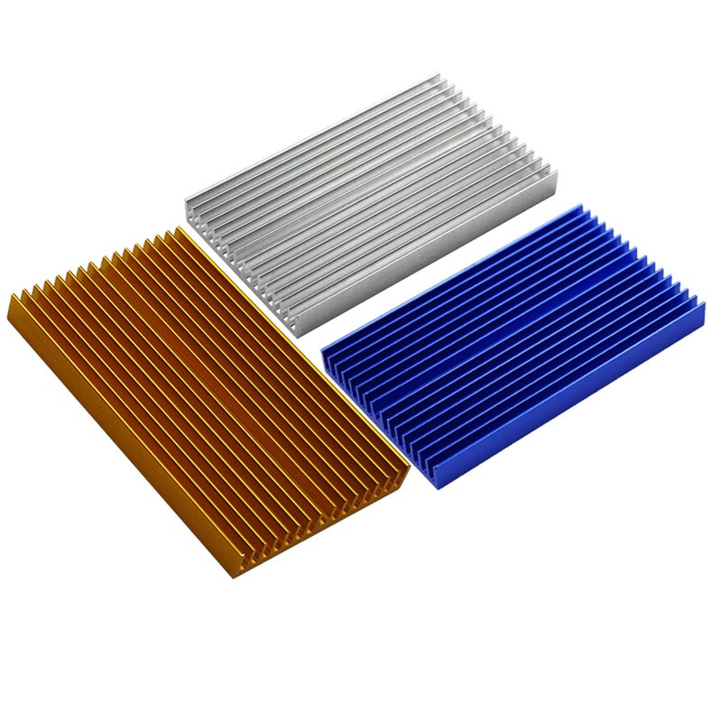 2pcs Aluminum Alloy Heat Sink Radiator Plate Cooling Block for PCB IC Chip - 100x60x10mm ( ) - Image 1