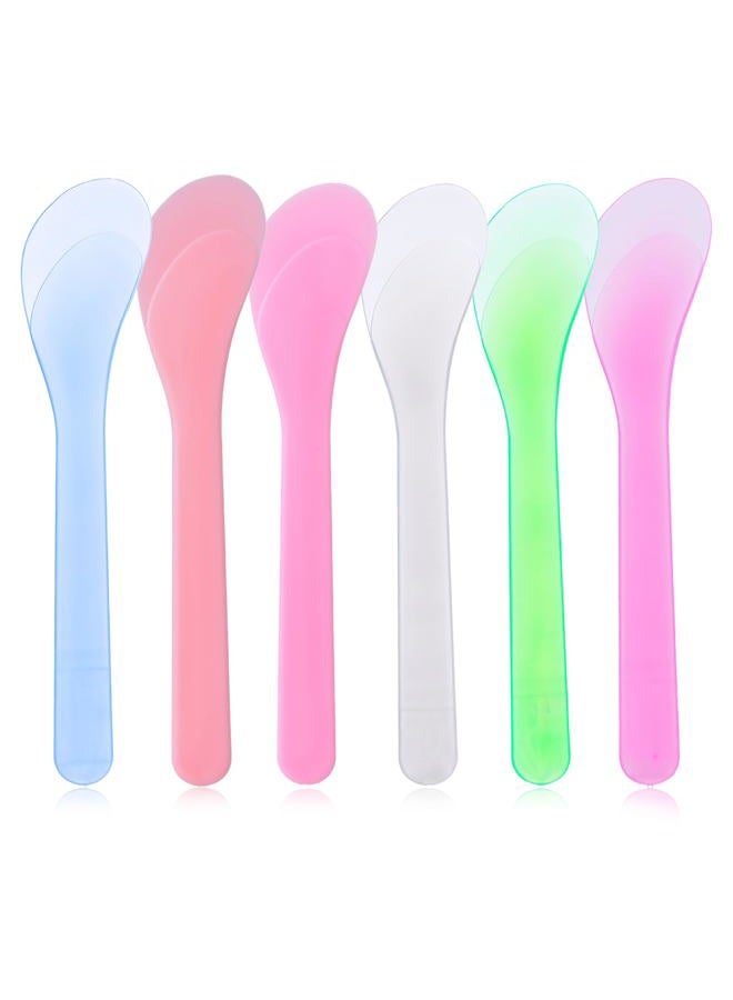 Alrhso 6Pcs Makeup Scoops Spatulas, Plastic Beauty Spoon Cream Brush Random Color Reusable Cosmetic Mask Mixing Spoon Makeup Tools for Lotions Cream and Sampling Tool - Image 1