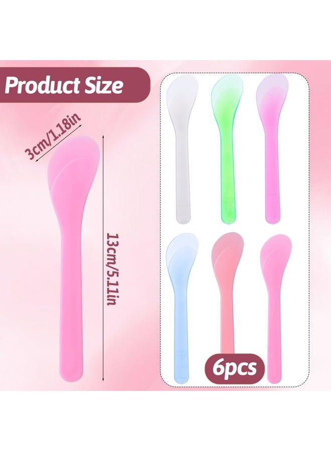 Alrhso 6Pcs Makeup Scoops Spatulas, Plastic Beauty Spoon Cream Brush Random Color Reusable Cosmetic Mask Mixing Spoon Makeup Tools for Lotions Cream and Sampling Tool - Image 2