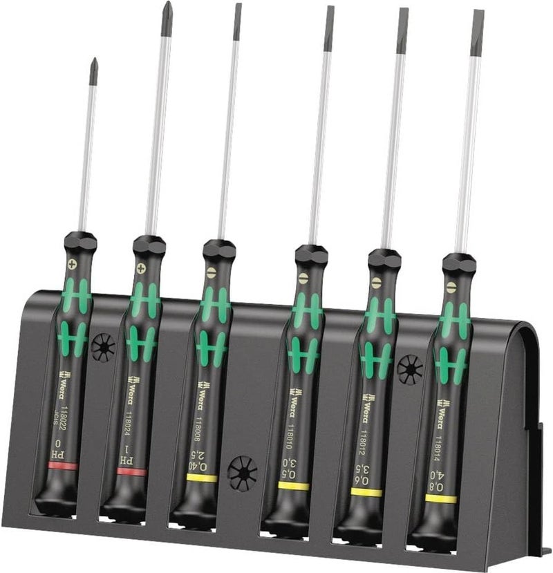 ويرا مجموعة مفاتيح سحب ورف Wera 2035/6 Kraftform MicroSlotted/Phillips Electronics، مكونة من 6 قطع - Image 1