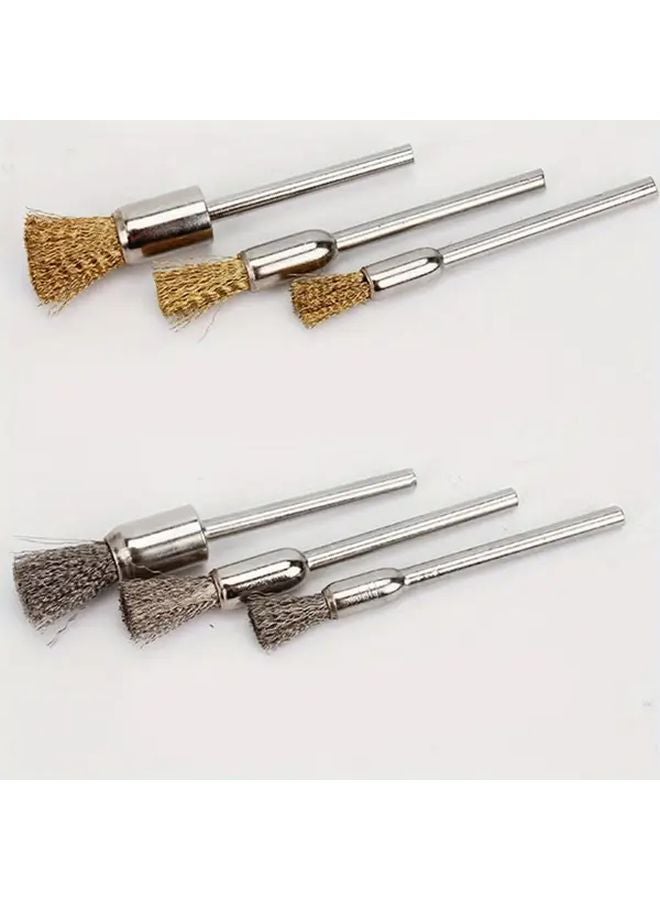 15Pcs Silvery Pen Shape Wire End Brushes Crimped For Drill Hex Shank - Image 4