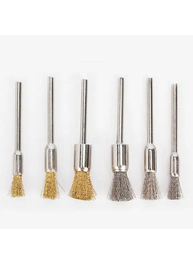 15Pcs Silvery Pen Shape Wire End Brushes Crimped For Drill Hex Shank - Image 3