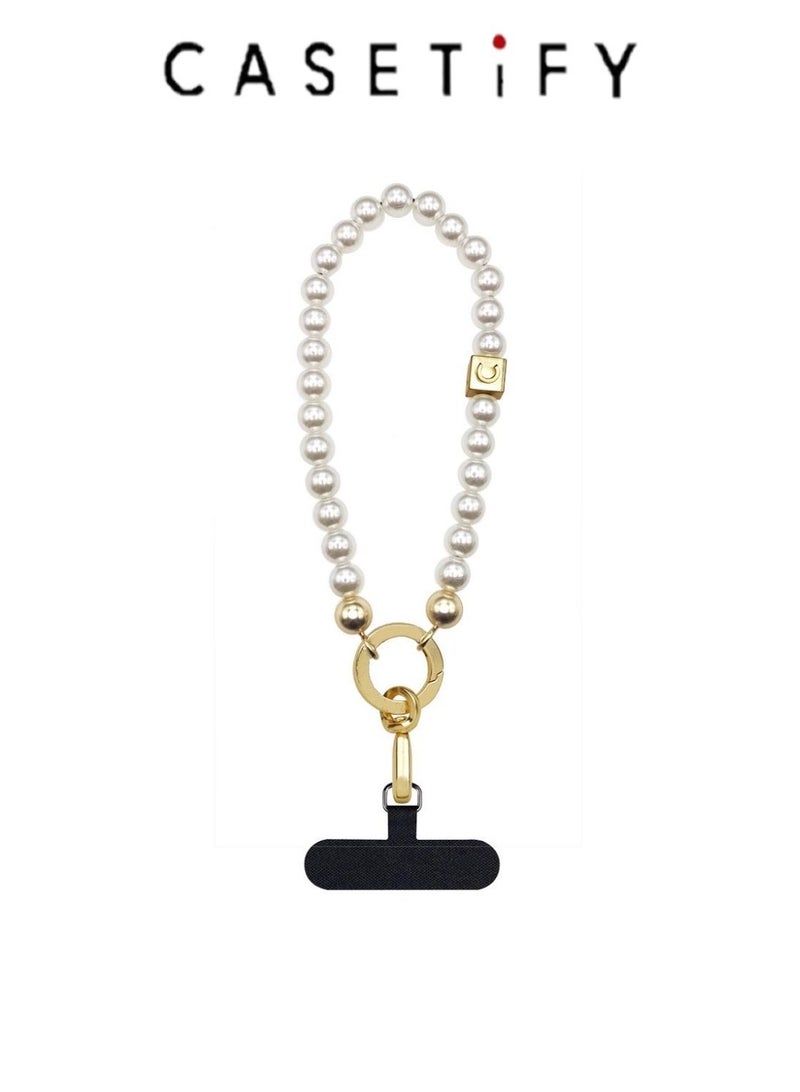 CASETiFY Pearl Short Universal Mobile Phone Hand Strap Chain, Chanel-Style Wrist Hanging Ornament, Pendant for Women - Image 1