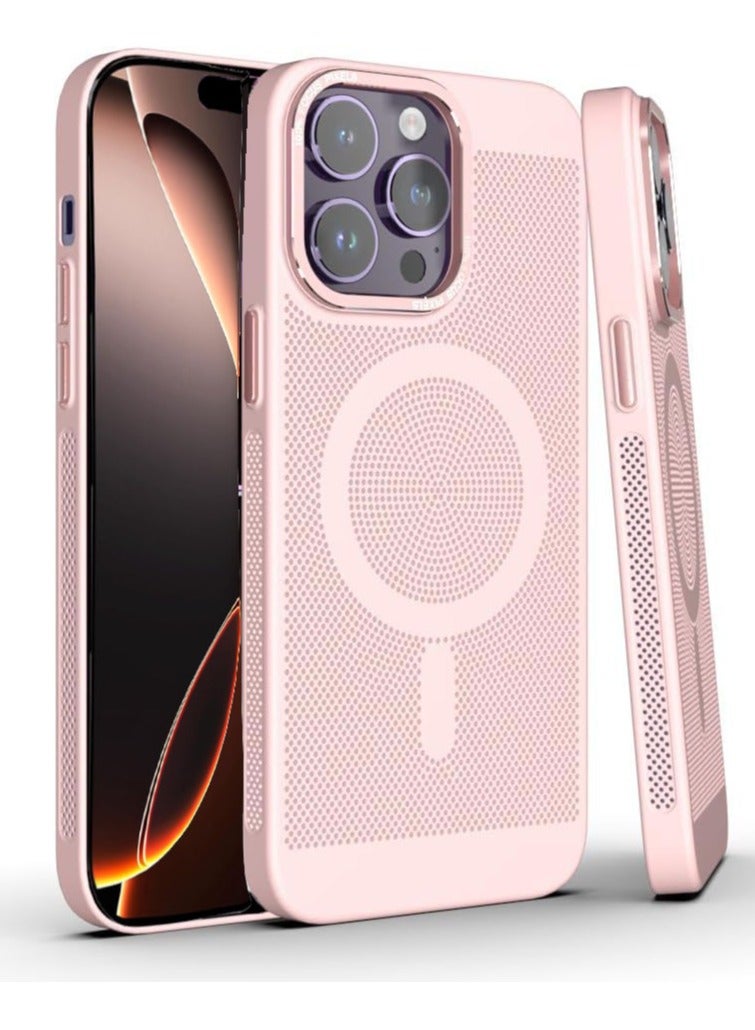 Heat Dissipation Magnetic Case for iPhone 16 Pro 6.3 Inch Compatible with MagSafe, Hard Polycarbonate Mesh Breathable Cooling Thin Shockproof Anti-Fingerprint Cover - Image 1
