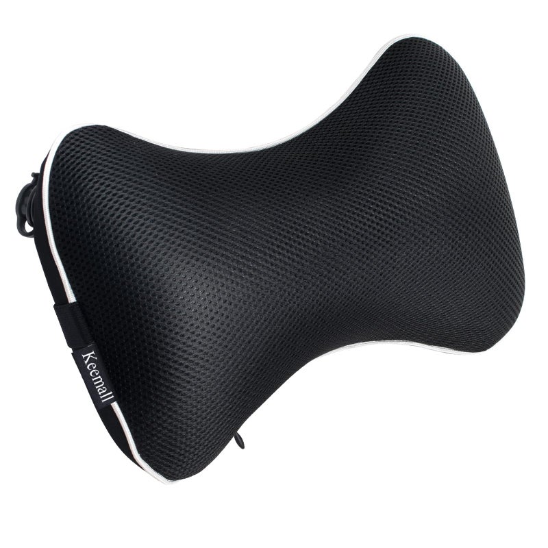 Keemall Inflatable Car Neck Pillow Soft Headrest Inflatable Car Pillow for Driving Seat with Adjustable Strap Comfortable Ergonomic Design Neck Support and Breathable Washable Cover