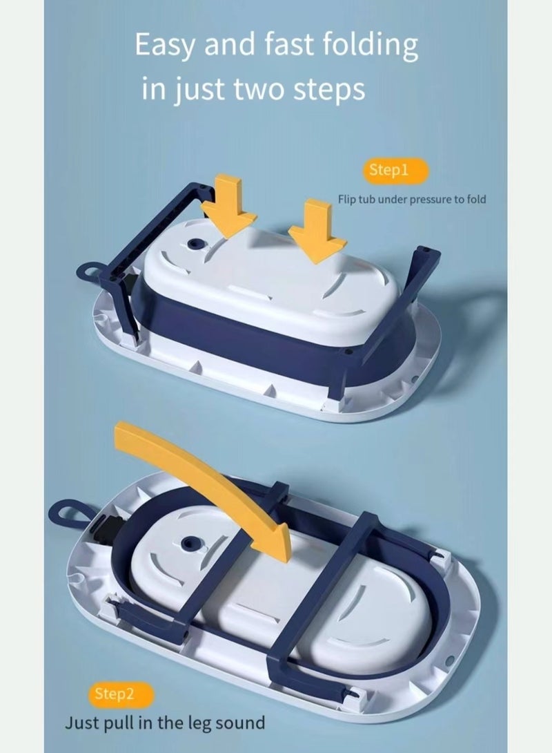 للطي حوض استحمام الطفل مع الحرارة الزرقاء - Image 3