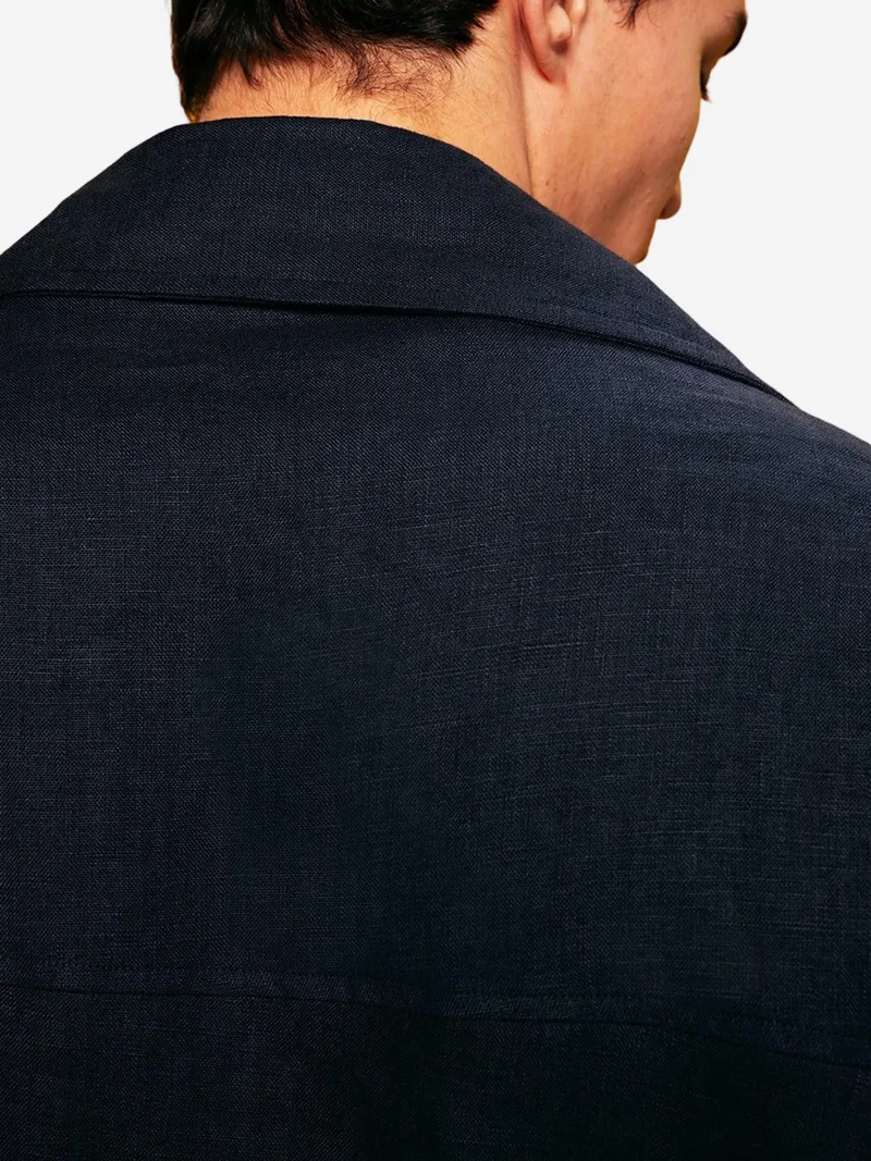 Giesto Navy Blue GIESTO Linen Buttoned Jacket for Men | Best Price UAE