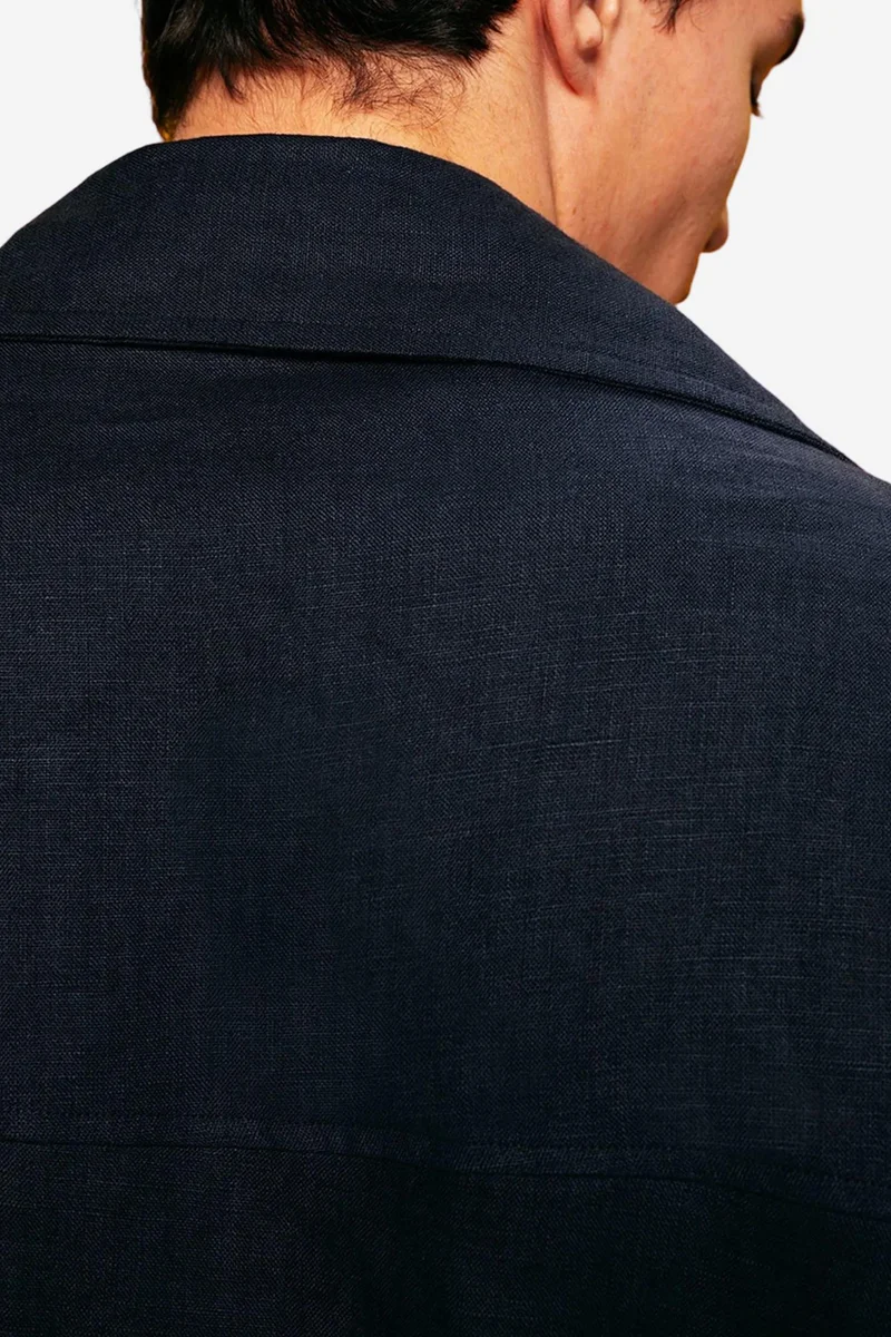 Giesto Navy Blue GIESTO Linen Buttoned Jacket for Men | Best Price UAE