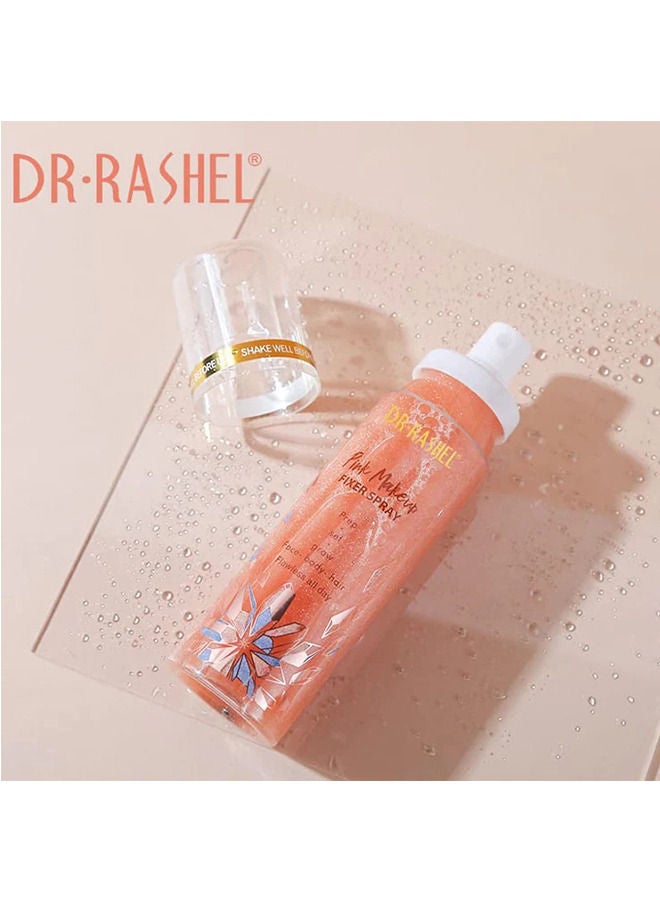 DR. RASHEL Lightweight And Moisturizing Pink Makeup Fixer Spray - Image 2