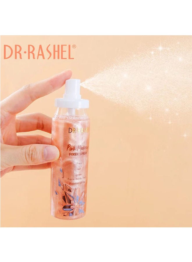 DR. RASHEL Lightweight And Moisturizing Pink Makeup Fixer Spray - Image 3
