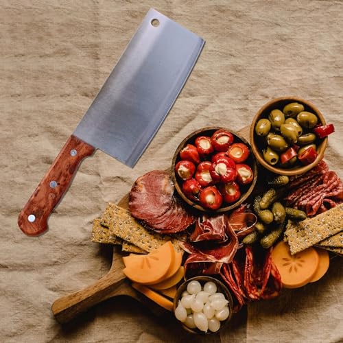 Machado Stainless Steel Meat Cleaver Knife – Heavy Duty Butcher Knife with Wooden Handle | Ultra Sharp Blade for Meat, Bone & Vegetables | Durable Kitchen Knife for Home & Professional Use - Image 5