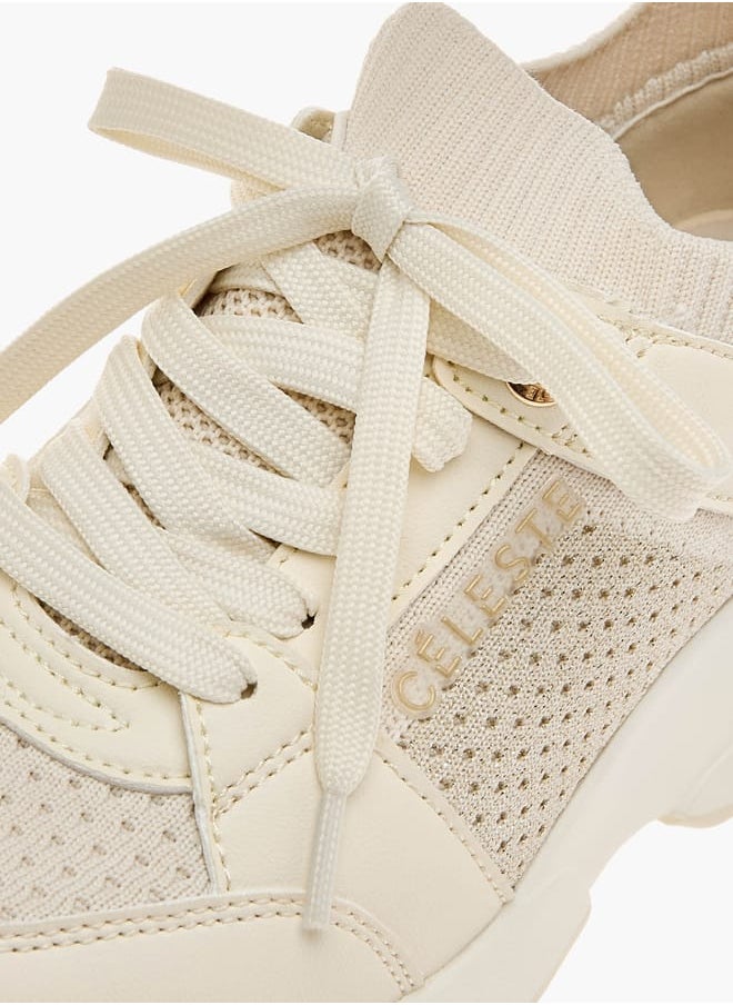 Celeste Women's Lace Detail Slip-On Sneakers with Wedge Heels  - Image 4