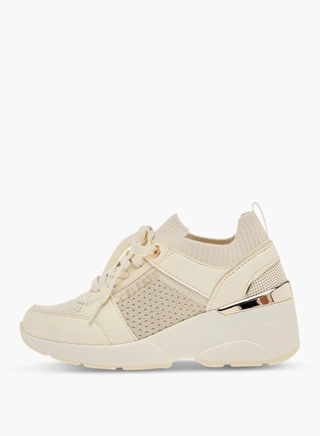 Celeste Women's Lace Detail Slip-On Sneakers with Wedge Heels
